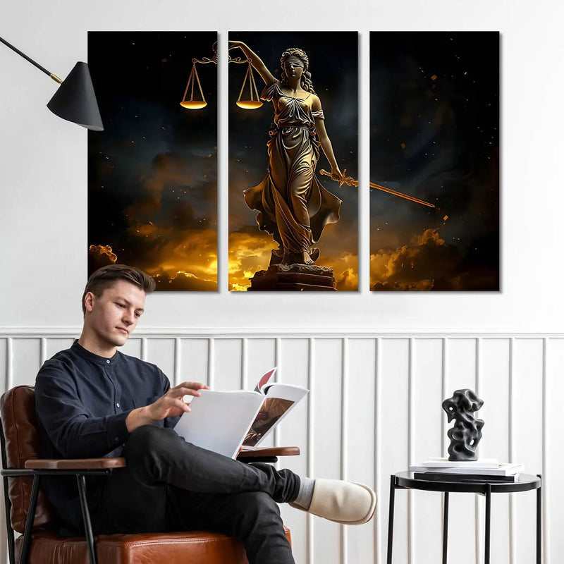 Goddess Of Justice Wall Art Canvas Art Print Set For Home Décor