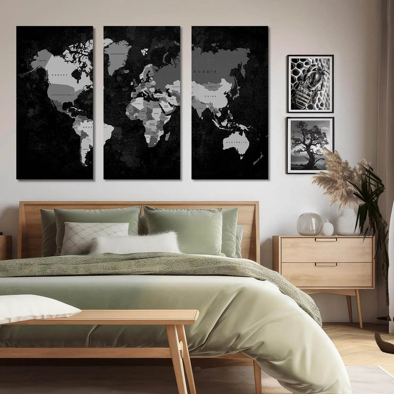 Map Wall Art Canvas, Wall Print for Living Room Wall Decoration