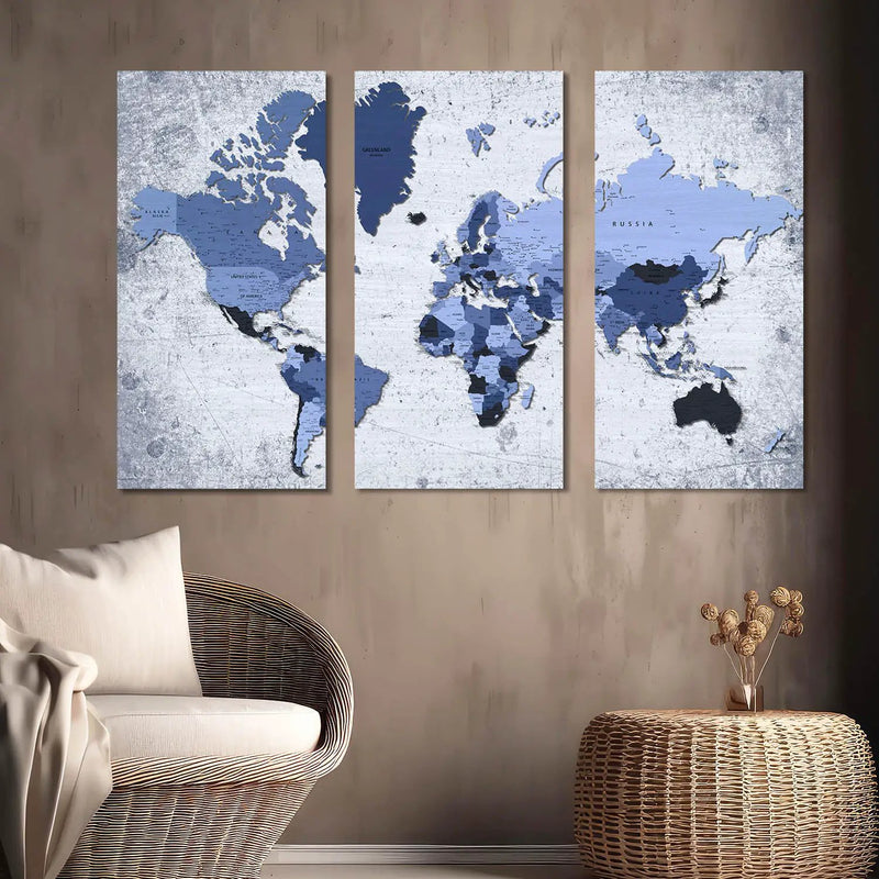 Map Wall Art Canvas, Wall Print for Living Room Wall Decoration