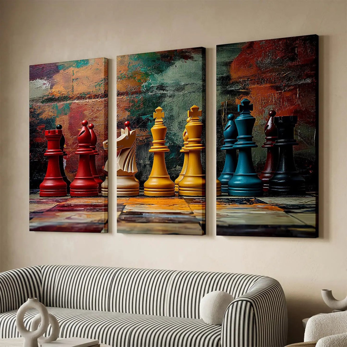Abstract Chess Wall Art Canvas For Home Decor Office Living Room