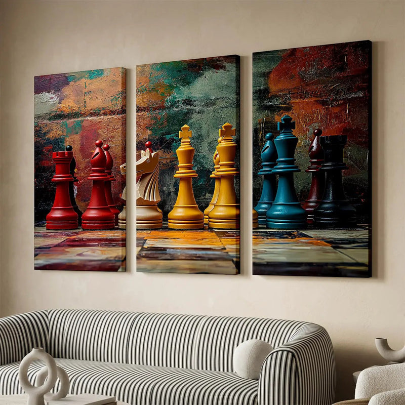 Abstract Chess Wall Art Canvas For Home Decor Office Living Room