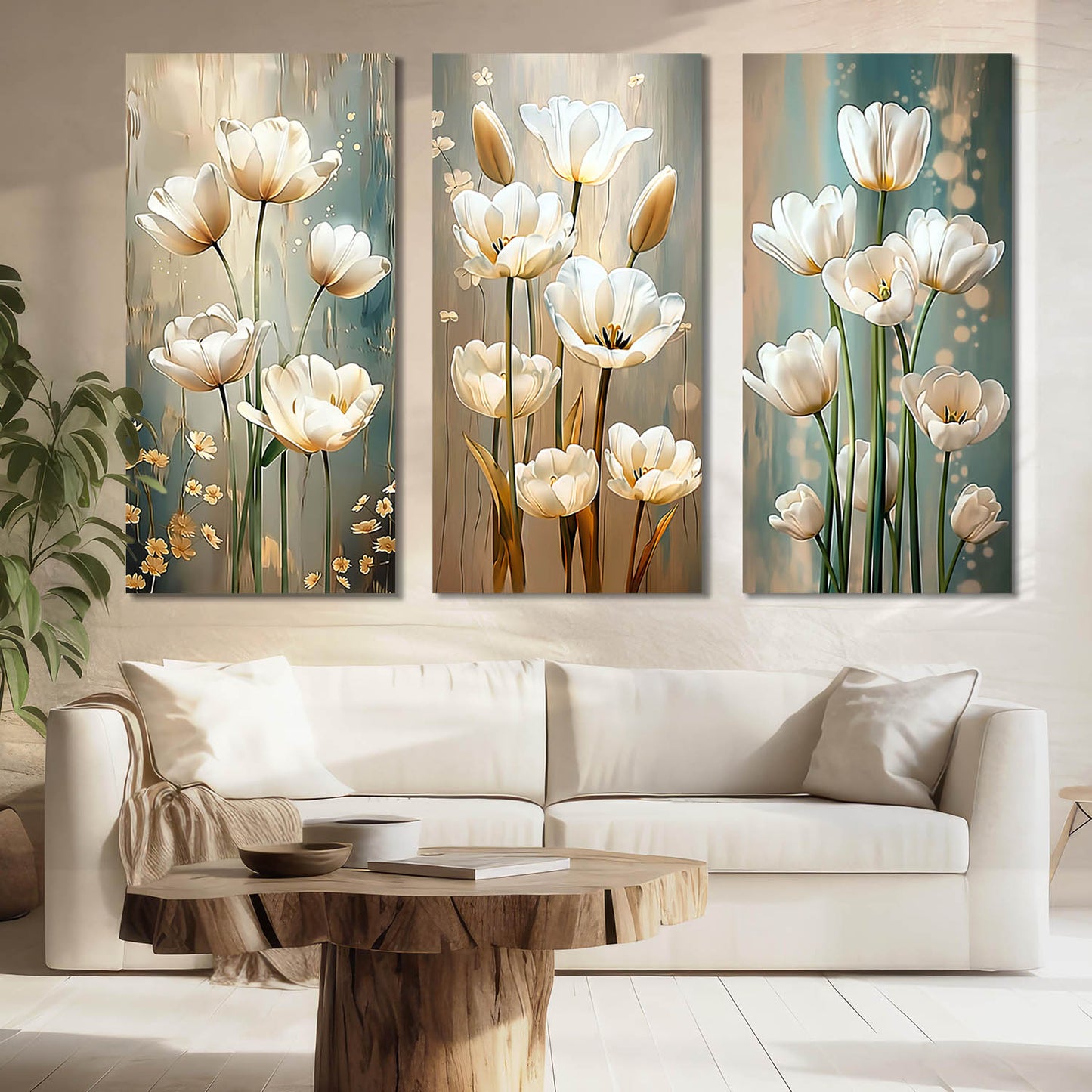 Floral Wall Art Canvas For Home Decor Office Living Room