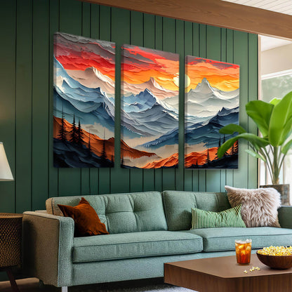 Mountain Modern Wall Art Canvas Art Print Set For Home Décor