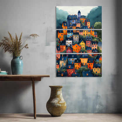 Abstract City View Wall Art Canvas For Home Décor Office Living Room