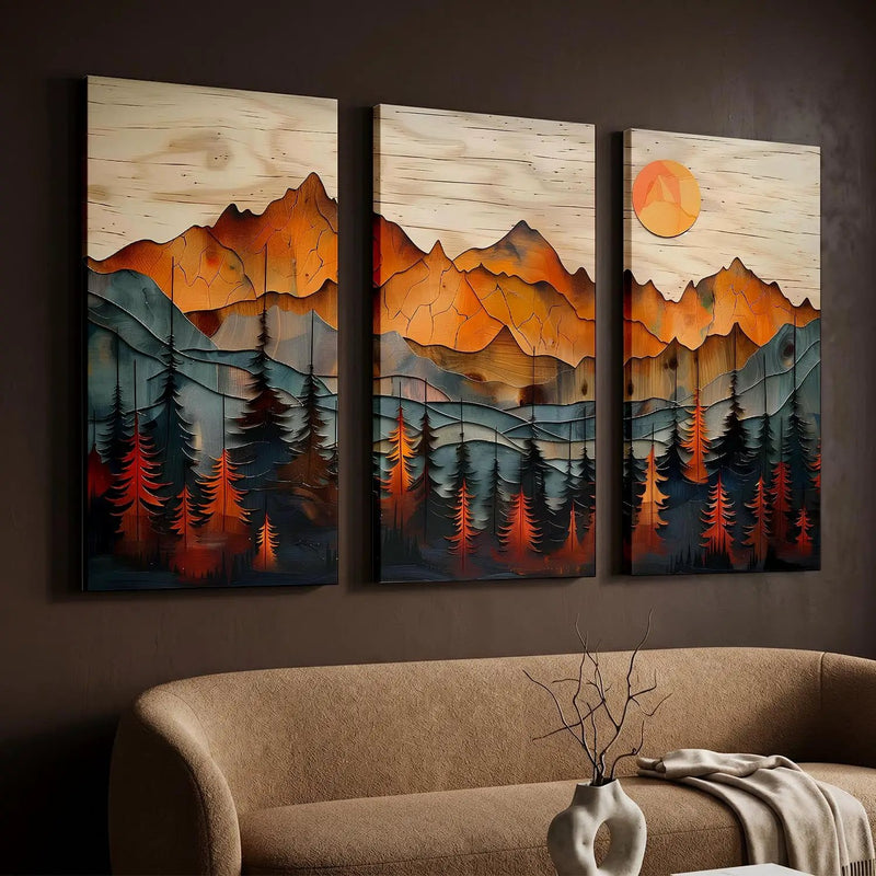 Abstract Mountain Canvas For Home Décor And Living Room