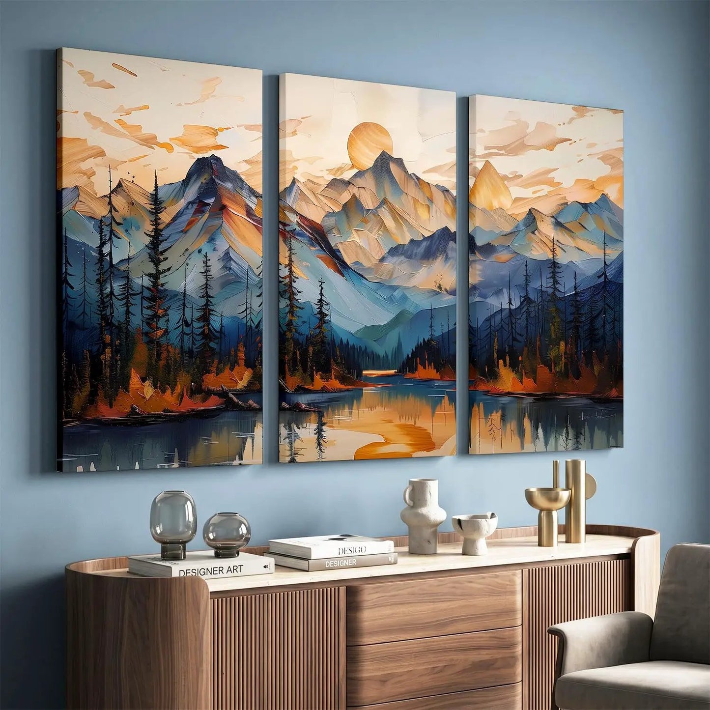Abstract Mountain Canvas For Home Décor And Living Room