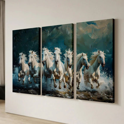 Seven Running Horses Wall Canvas For Home Décor And Living Room