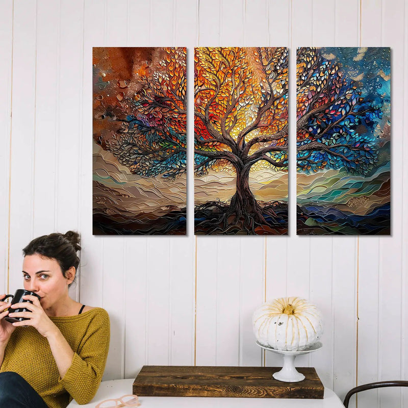Tree of Life Vibrant Tree Wall Canvas Print For Home Décor And Living Room