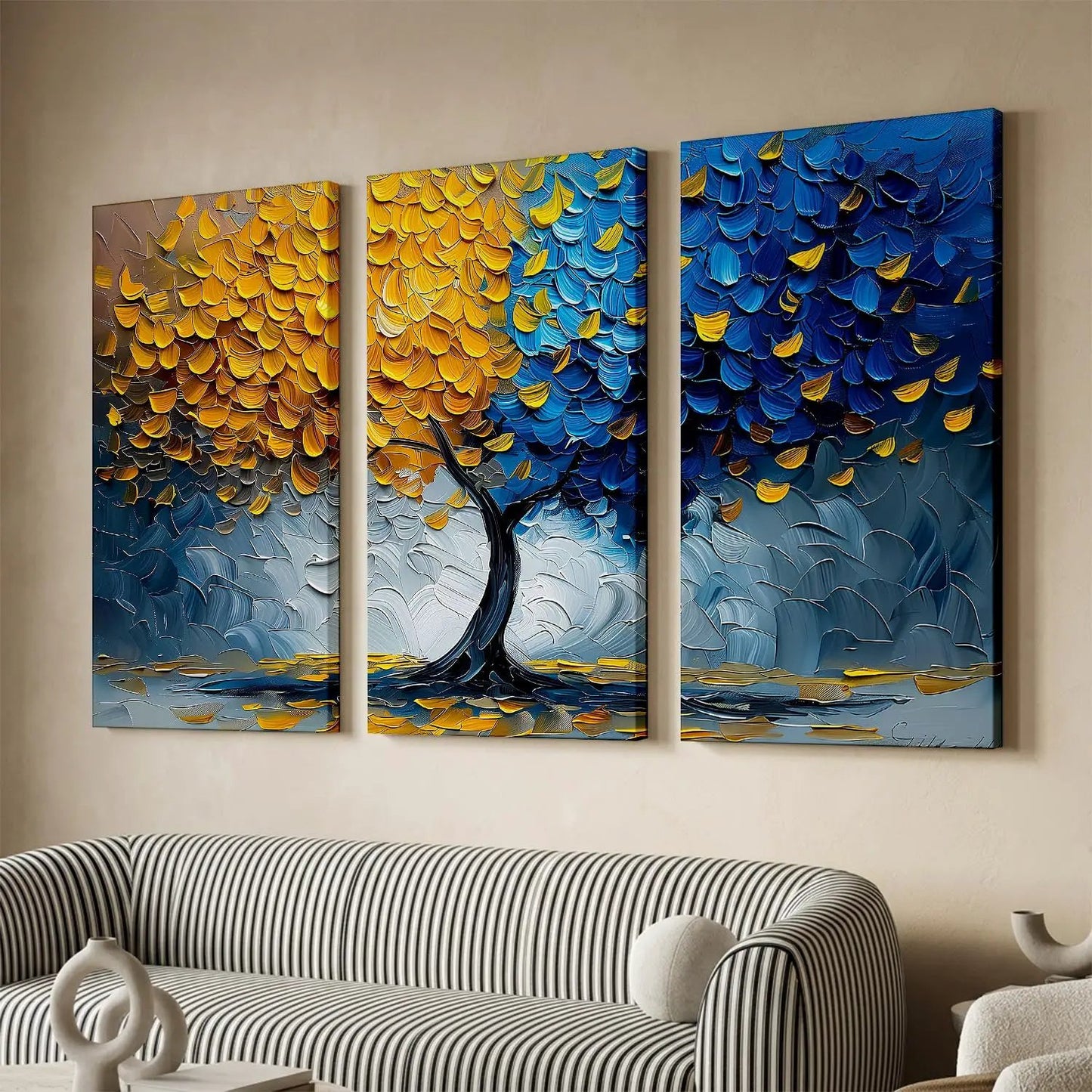 Vibrant Tree Art Canvas Print For Home Décor And Living Room