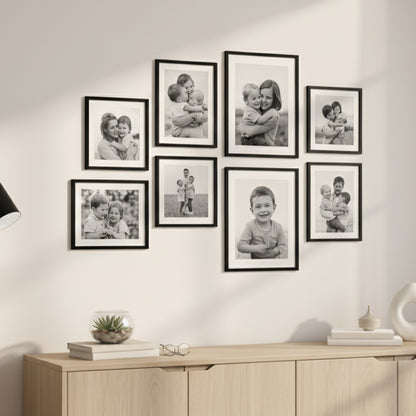 Photo Frame For Wall | Aesthetic Collage Picture Frames For Wall Decor | Rectangular Photo Frames For Home Decor Office Livingroom Bedroom | Set of 8