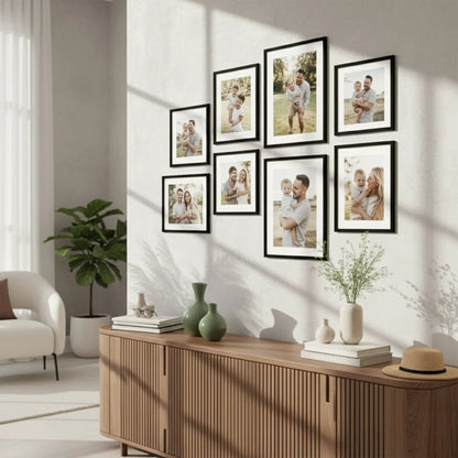 Photo Frame For Wall | Aesthetic Collage Picture Frames For Wall Decor | Rectangular Photo Frames For Home Decor Office Livingroom Bedroom | Set of 8