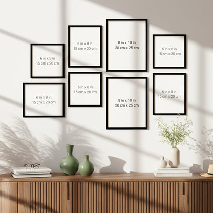 Photo Frame For Wall | Aesthetic Collage Picture Frames For Wall Decor | Rectangular Photo Frames For Home Decor Office Livingroom Bedroom | Set of 8