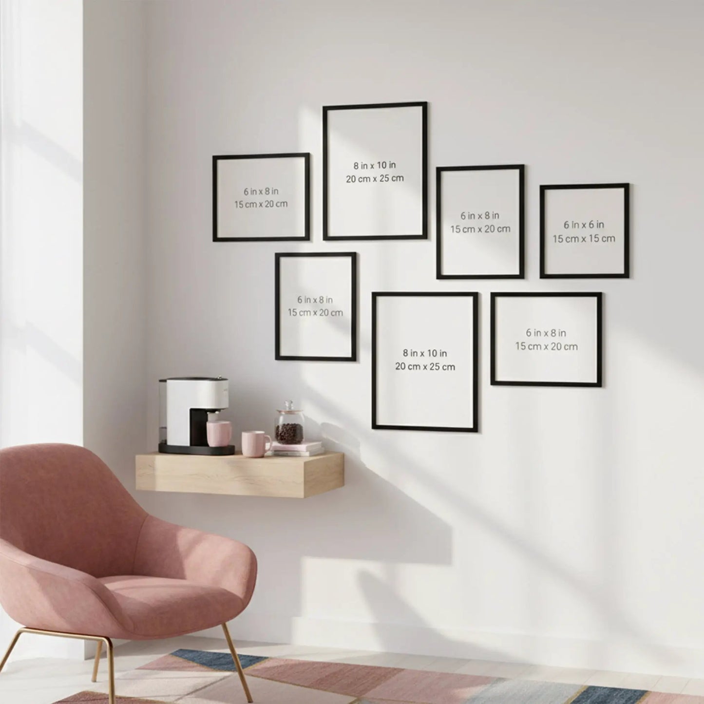 Photo Frame For Wall Decor | Wooden Frames For Wall Decoration | Aesthetic Collage Picture Frames | Rectangular Photo Frame For Home Decor Office | Set of 7