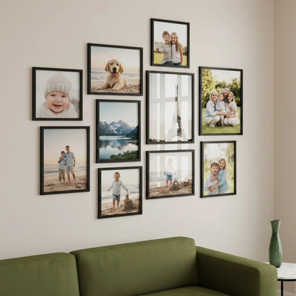 Photo Frame For Wall | Aesthetic Collage Picture Frames For Wall Decor | Rectangular Photo Frames For Home Decor Office Livingroom Bedroom | Set of 10