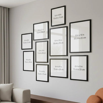 Photo Frame For Wall | Aesthetic Collage Picture Frames For Wall Decor | Rectangular Photo Frames For Home Decor Office Livingroom Bedroom | Set of 10