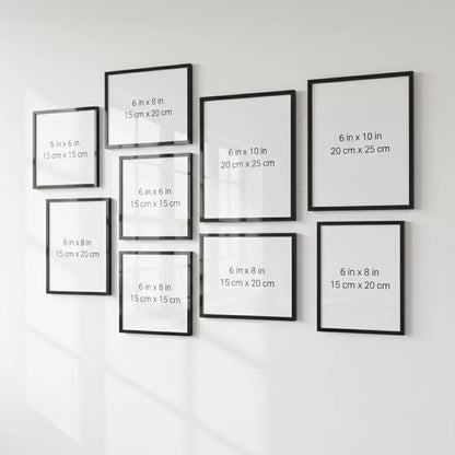 Photo Frame For Wall | Aesthetic Collage Picture Frames For Wall Decor | Rectangular Photo Frames For Home Decor Office Livingroom Bedroom | Set of 9
