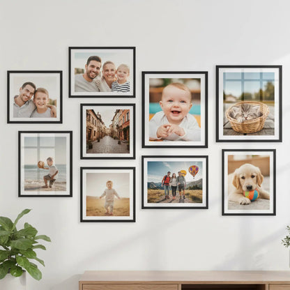 Photo Frame For Wall | Aesthetic Collage Picture Frames For Wall Decor | Rectangular Photo Frames For Home Decor Office Livingroom Bedroom | Set of 9