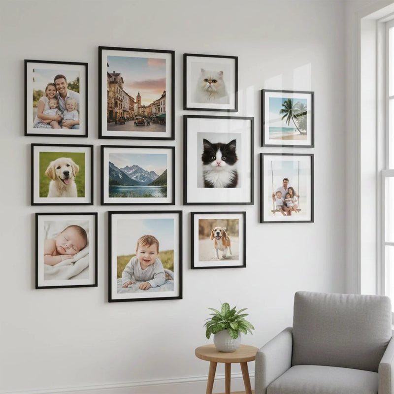 Photo Frame For Wall decoration | Wooden Frames For living room Office | Aesthetic Frames For Wall Decor Gifts | Photo frame for Home Decor Bedroom | Set of 11