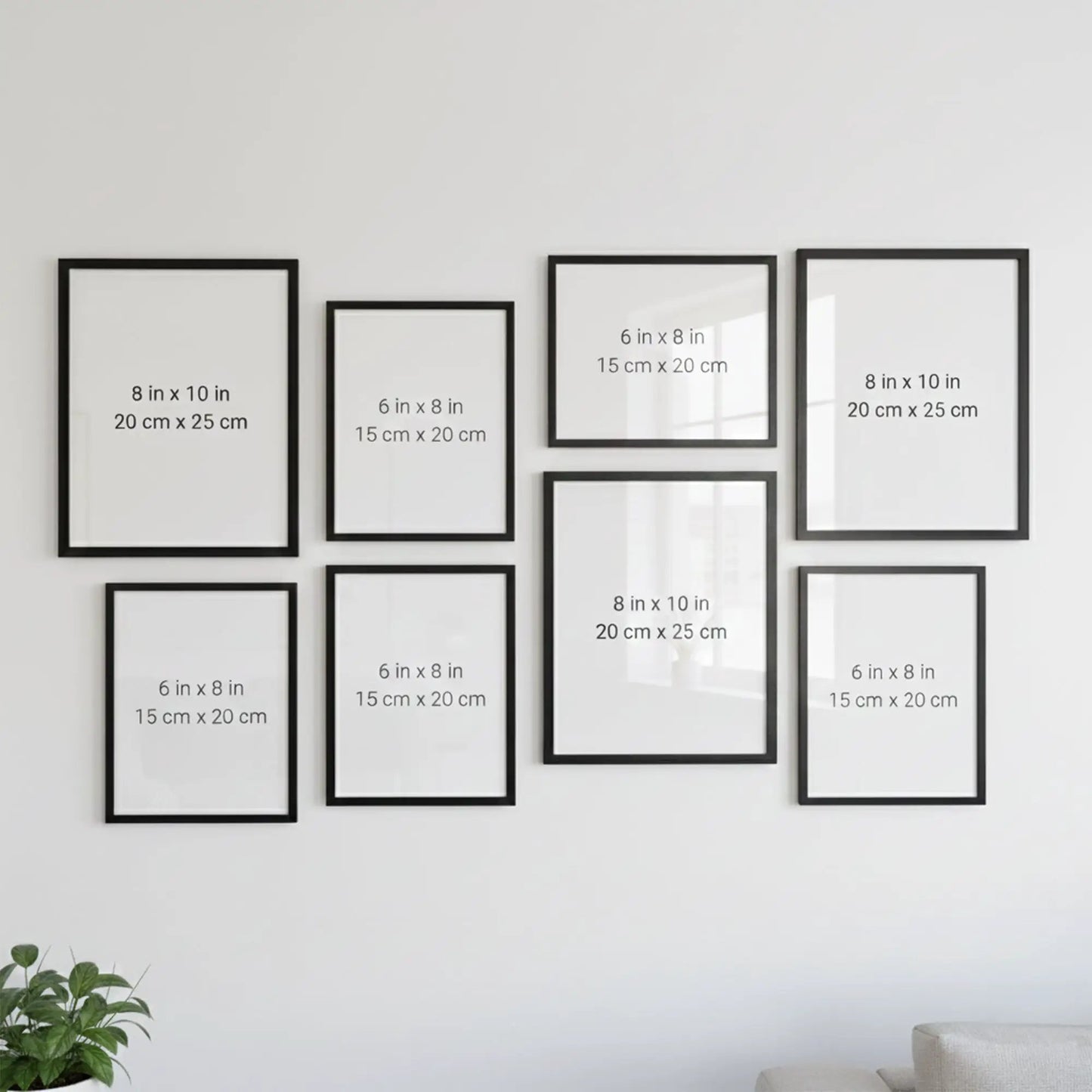 Photo Frame For Wall | Aesthetic Collage Picture Frames For Wall Decor | Rectangular Photo Frames For Home Decor Office Livingroom Bedroom | Set of 8