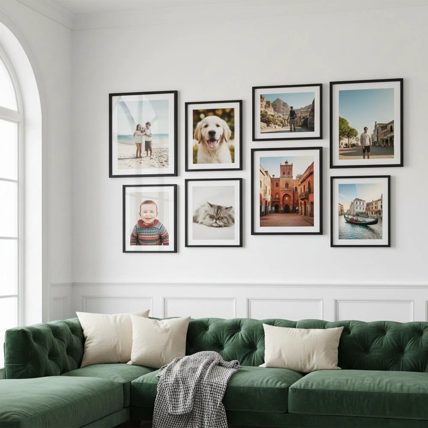 Photo Frame For Wall | Aesthetic Collage Picture Frames For Wall Decor | Rectangular Photo Frames For Home Decor Office Livingroom Bedroom | Set of 8