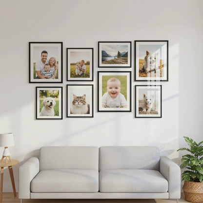 Photo Frame For Wall | Aesthetic Collage Picture Frames For Wall Decor | Rectangular Photo Frames For Home Decor Office Livingroom Bedroom | Set of 8