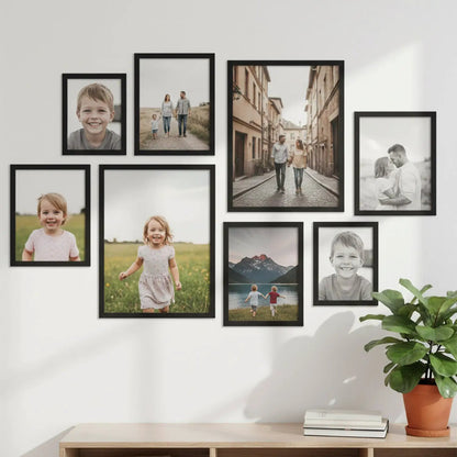 Photo Frame For Wall Decor | Wooden Frames For Wall Decoration | Aesthetic Collage Picture Frames | Rectangular Photo Frame For Home Decor Office | Set of 8