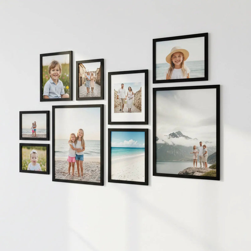 Photo Frame For Wall decoration | Wooden Frames For living room Office | Aesthetic Frames For Wall Decor Gifts | Photo frame for Home Decor Bedroom | Set of 9