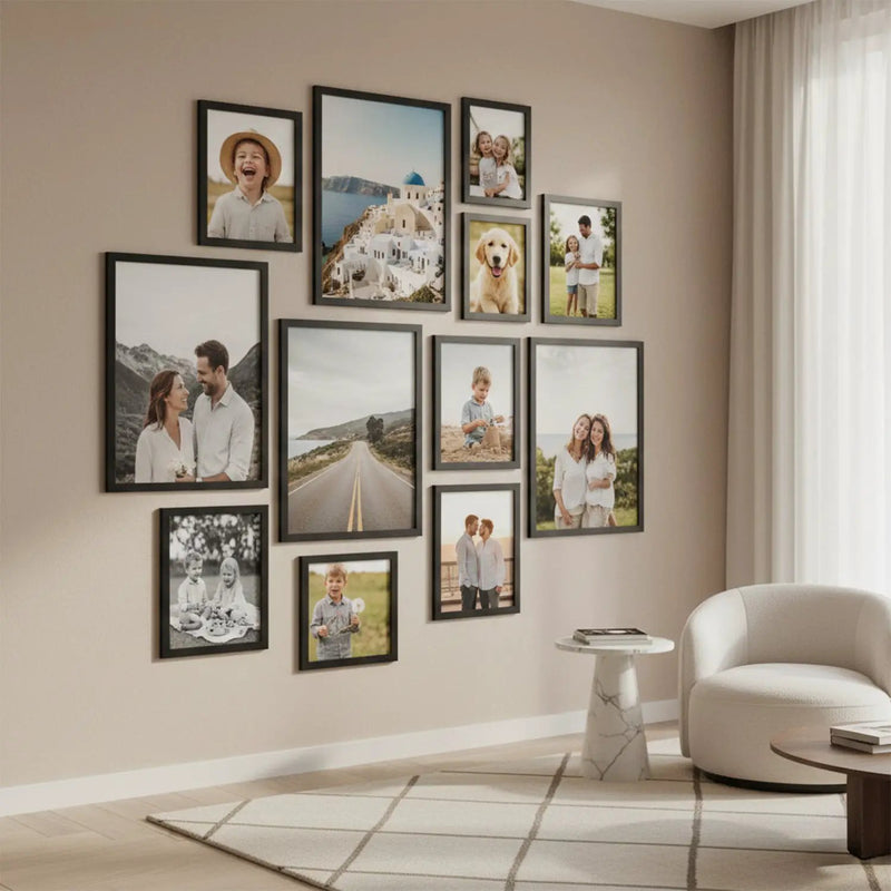 Photo Frame For Wall | Aesthetic Collage Picture Frames For Wall Decor | Rectangular Photo Frames For Home Decor Office Livingroom Bedroom | Set of 12