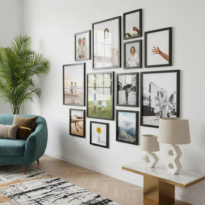 Photo Frame For Wall | Aesthetic Collage Picture Frames For Wall Decor | Rectangular Photo Frames For Home Decor Office Livingroom Bedroom | Set of 12