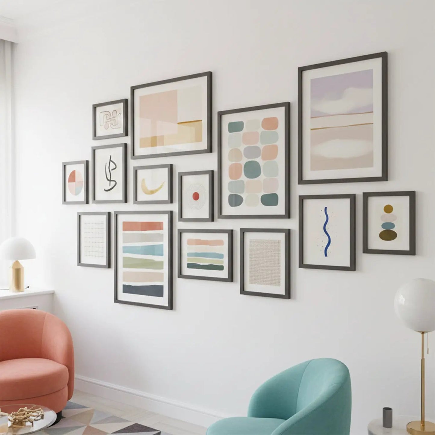 Photo Frame For Wall Decor | Wooden Frames For Wall Decoration | Aesthetic Collage Picture Frames | Rectangular Photo Frame For Home Decor Office | Set of 14
