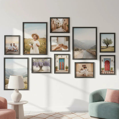 Photo Frame For Wall Decor | Collage Picture Frames For Wall Decor | Aesthetic Rectangular Photo Frames For Home Decor Office Livingroom Bedroom | Set of 11