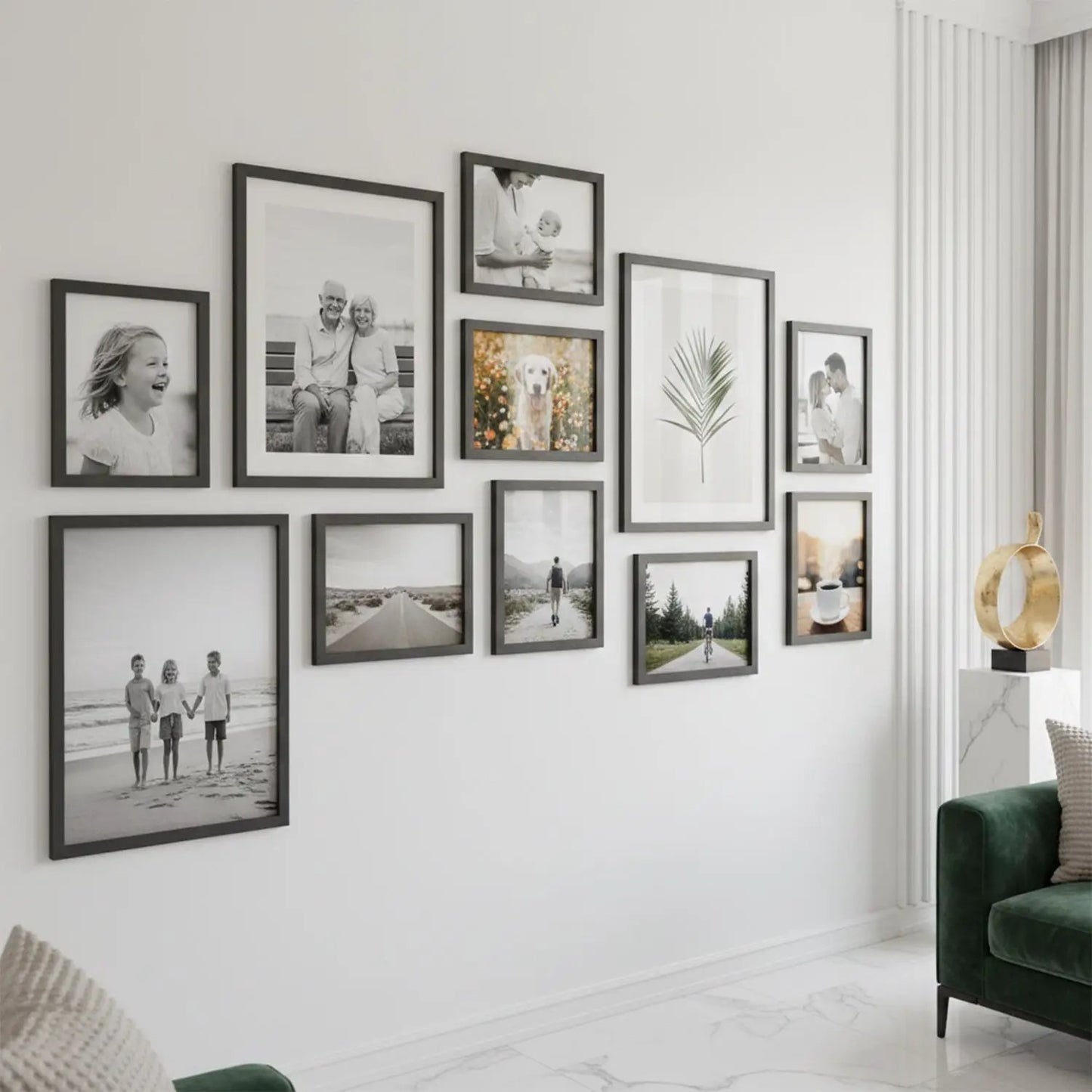 Photo Frame For Wall Decor | Collage Picture Frames For Wall Decor | Aesthetic Rectangular Photo Frames For Home Decor Office Livingroom Bedroom | Set of 11