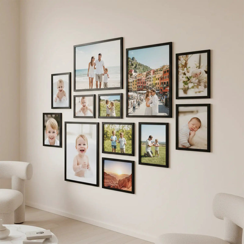 Photo Frame For Wall decoration | Wooden Frames For living room Office | Aesthetic Frames For Wall Decor Gifts | Photo frame for Home Decor Bedroom | Set of 12
