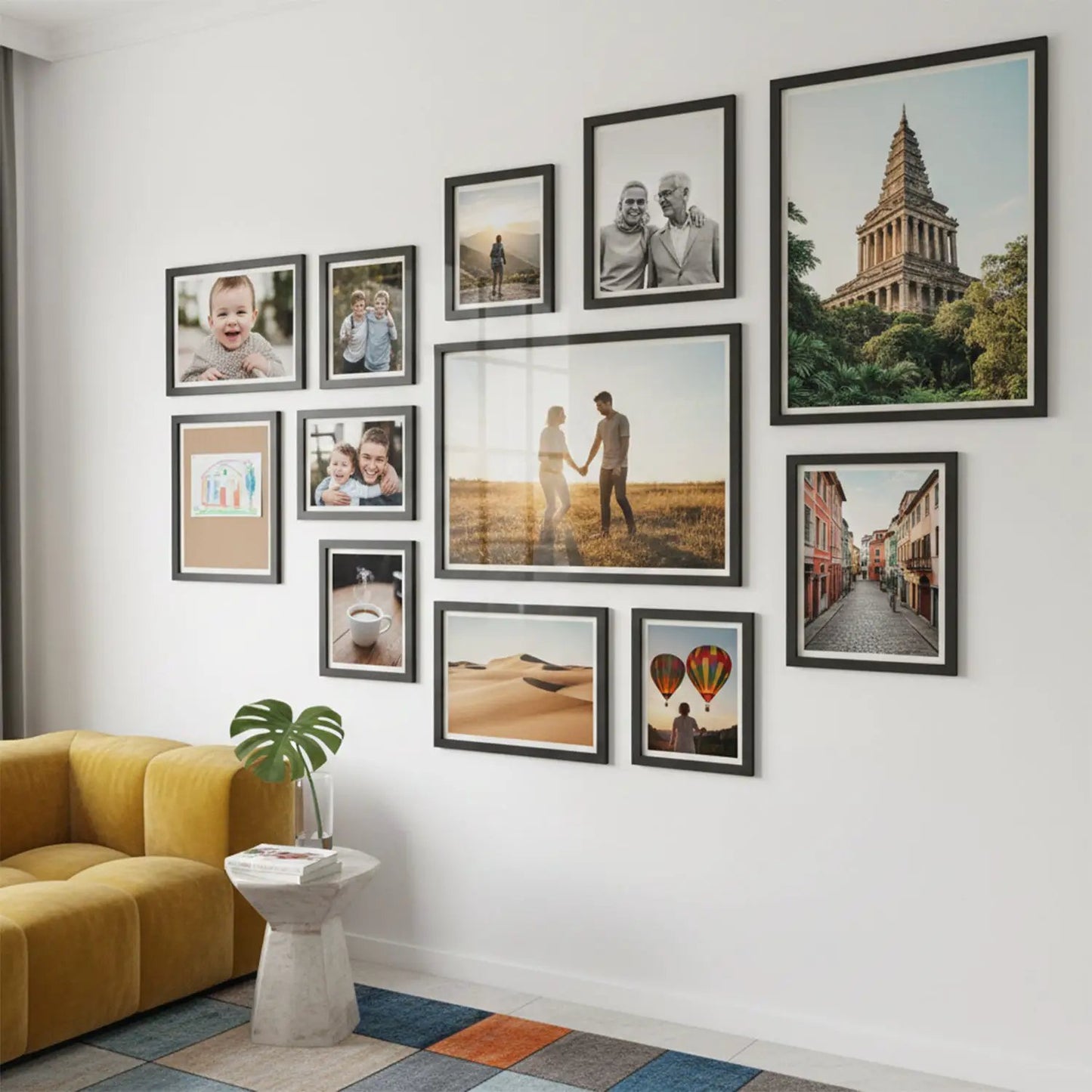 Photo Frame For Wall | Aesthetic Collage Picture Frames For Wall Decor | Rectangular Photo Frames For Home Decor Office Livingroom Bedroom | Set of 12