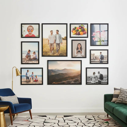 Photo Frame For Wall Decor | Collage Picture Frames For Wall Decor | Aesthetic Rectangular Photo Frames For Home Decor Office Livingroom Bedroom | Set of 10