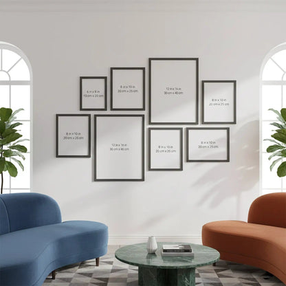 Photo Frame For Wall Decor | Collage Picture Frames For Wall Decor | Aesthetic Rectangular Photo Frames For Home Decor Office Livingroom Bedroom | Set of 8