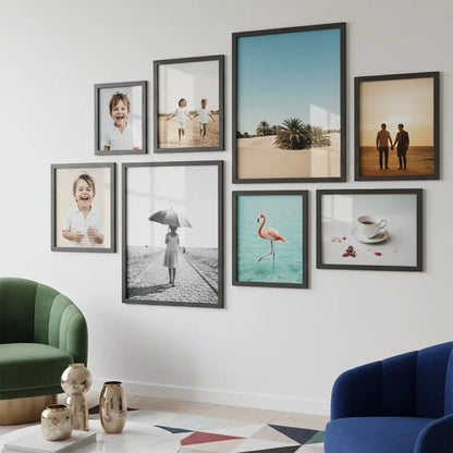 Photo Frame For Wall Decor | Collage Picture Frames For Wall Decor | Aesthetic Rectangular Photo Frames For Home Decor Office Livingroom Bedroom | Set of 8