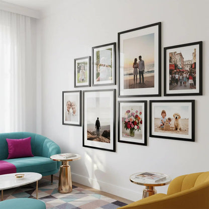 Photo Frame For Wall Decor | Collage Picture Frames For Wall Decor | Aesthetic Rectangular Photo Frames For Home Decor Office Livingroom Bedroom | Set of 8