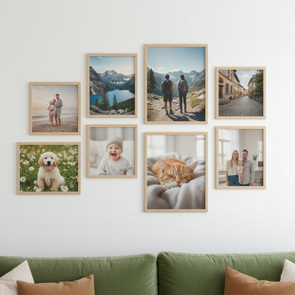Photo Frame For Wall | Aesthetic Collage Picture Frames For Wall Decor | Rectangular Photo Frames For Home Decor Office Livingroom Bedroom | Set of 8
