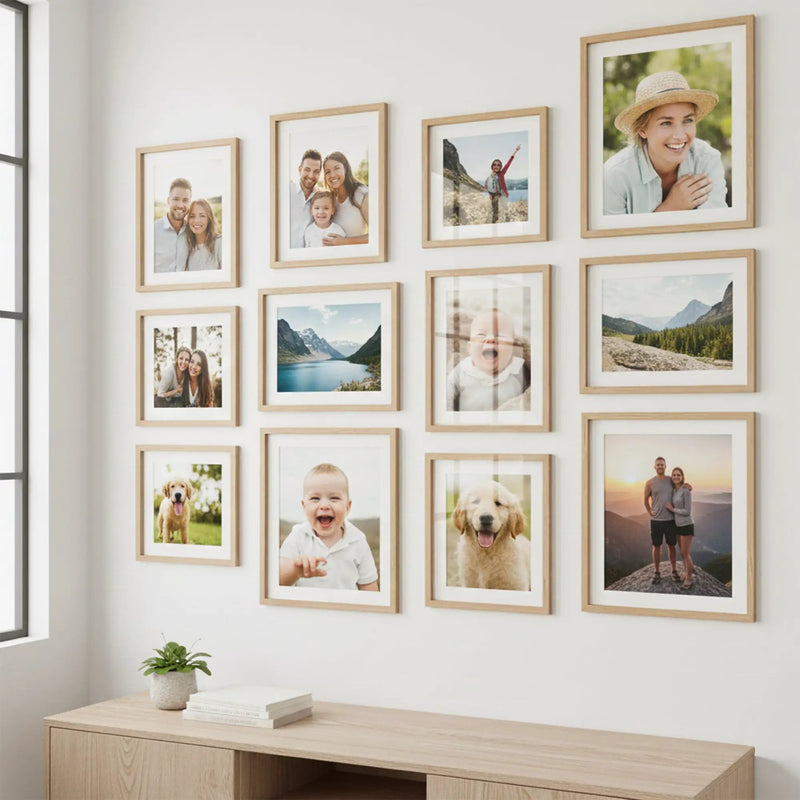 Photo Frame For Wall decoration | Wooden Frames For living room Office | Aesthetic Frames For Wall Decor Gifts | Photo frame for Home Decor Bedrrom | Set of 12