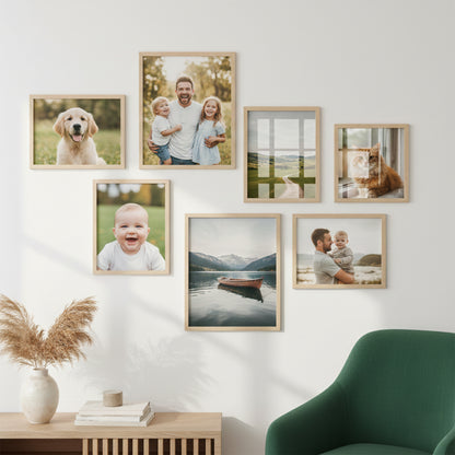 Photo Frame For Wall Decor | Wooden Frames For Wall Decoration | Aesthetic Collage Picture Frames | Rectangular Photo Frame For Home Decor Office | Set of 7