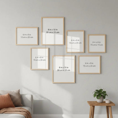 Photo Frame For Wall Decor | Wooden Frames For Wall Decoration | Aesthetic Collage Picture Frames | Rectangular Photo Frame For Home Decor Office | Set of 7
