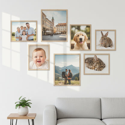 Photo Frame For Wall Decor | Wooden Frames For Wall Decoration | Aesthetic Collage Picture Frames | Rectangular Photo Frame For Home Decor Office | Set of 7