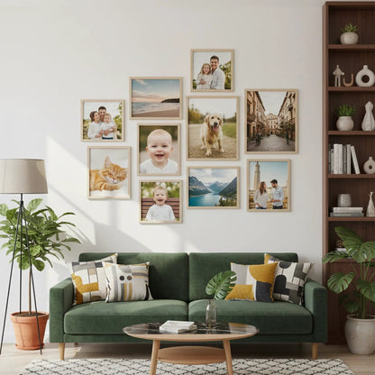 Photo Frame For Wall | Aesthetic Collage Picture Frames For Wall Decor | Rectangular Photo Frames For Home Decor Office Livingroom Bedroom | Set of 10