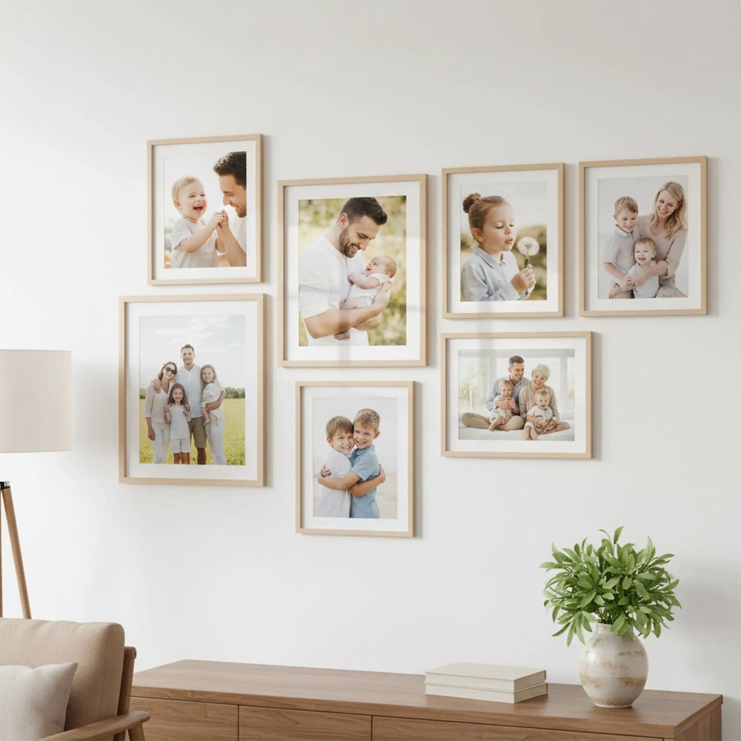 Photo Frame For Wall Decor | Wooden Frames For Wall Decoration | Aesthetic Collage Picture Frames | Rectangular Photo Frame For Home Decor Office | Set of 7