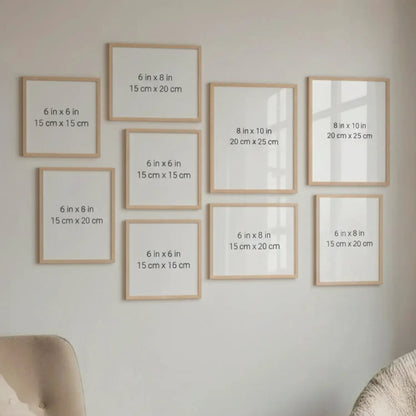 Photo Frame For Wall | Aesthetic Collage Picture Frames For Wall Decor | Rectangular Photo Frames For Home Decor Office Livingroom Bedroom | Set of 9