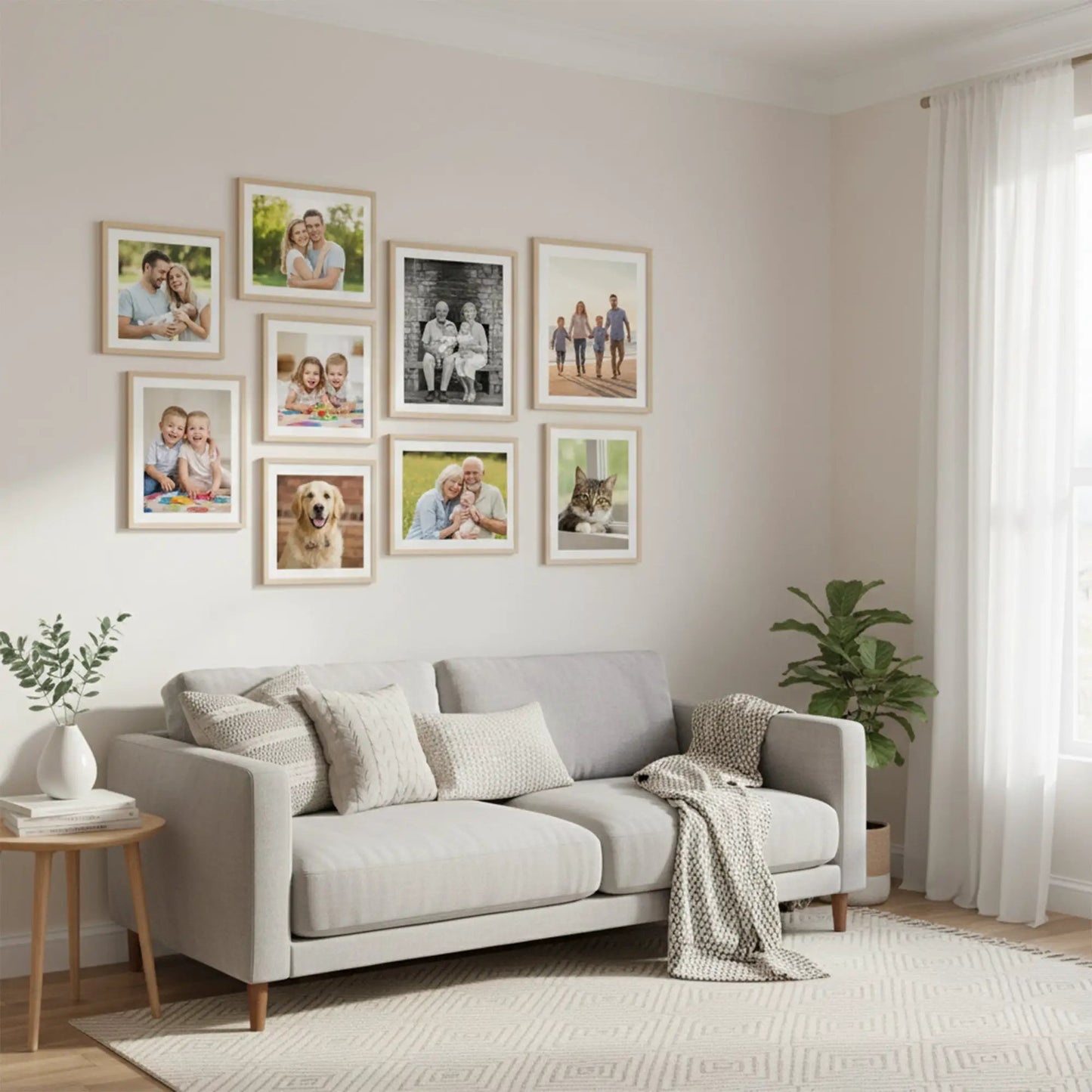 Photo Frame For Wall | Aesthetic Collage Picture Frames For Wall Decor | Rectangular Photo Frames For Home Decor Office Livingroom Bedroom | Set of 9