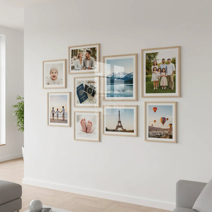 Photo Frame For Wall | Aesthetic Collage Picture Frames For Wall Decor | Rectangular Photo Frames For Home Decor Office Livingroom Bedroom | Set of 9