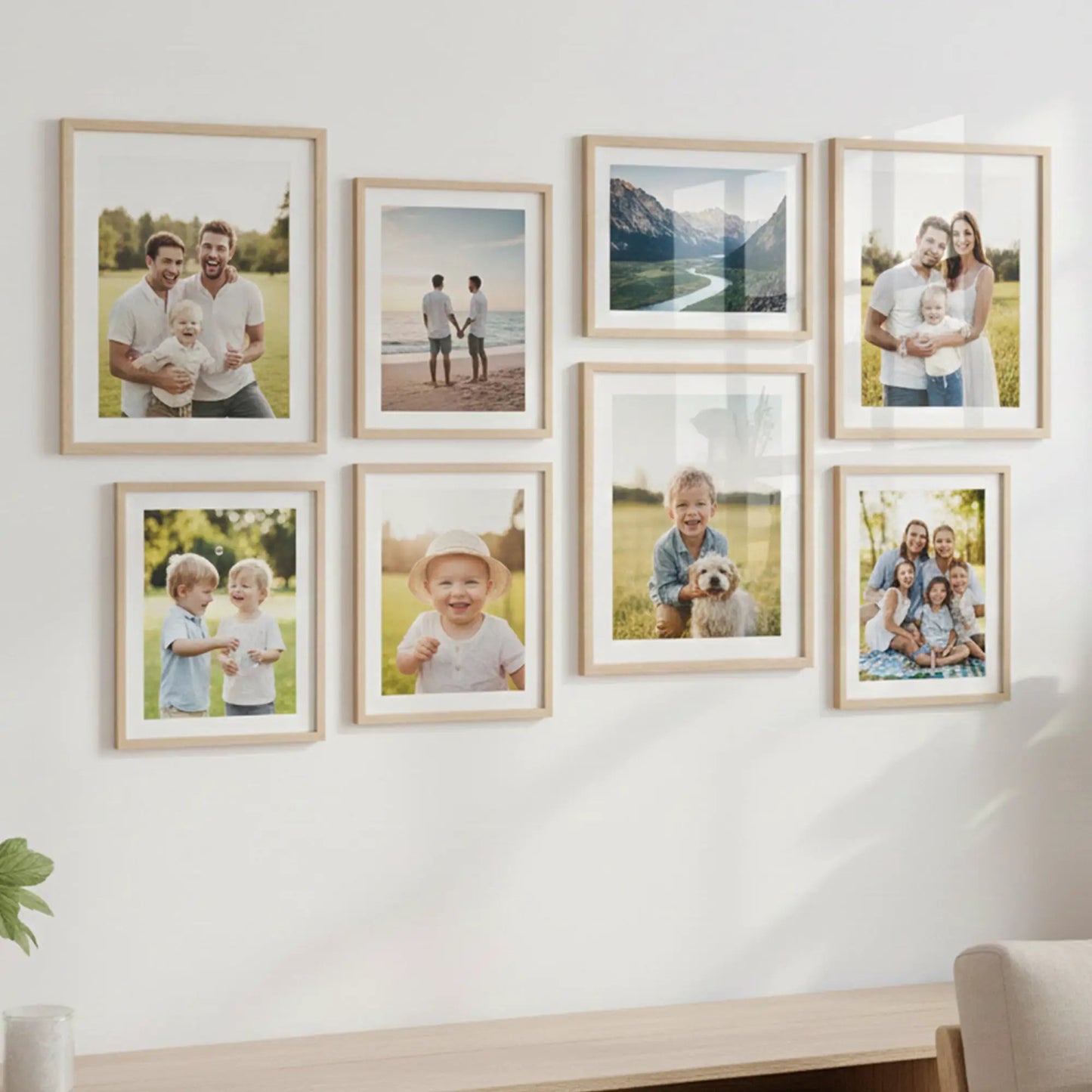 Photo Frame For Wall | Aesthetic Collage Picture Frames For Wall Decor | Rectangular Photo Frames For Home Decor Office Livingroom Bedroom | Set of 8