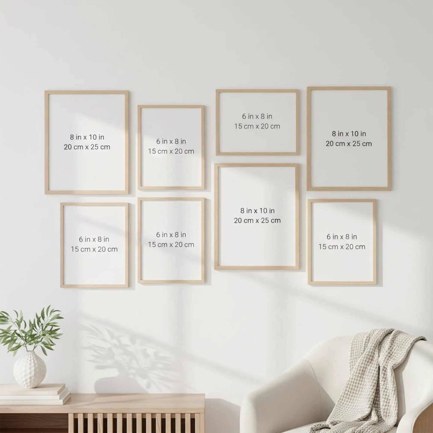 Photo Frame For Wall | Aesthetic Collage Picture Frames For Wall Decor | Rectangular Photo Frames For Home Decor Office Livingroom Bedroom | Set of 8